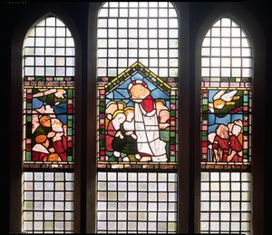 Bergprekenen, 1861 (farget glass) av Dante Gabriel Charles Rossetti